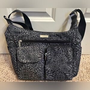 Baggalinni Printed Floral Crossbody Bag in Gray/Black